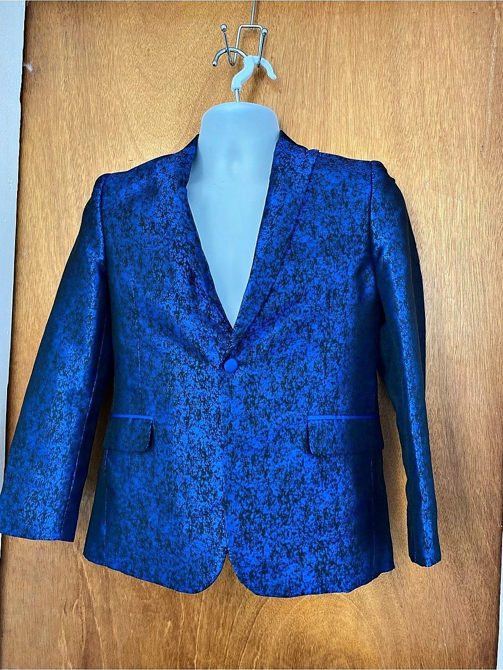 KWS Blue Jacquard Blazer Size 12 Like New